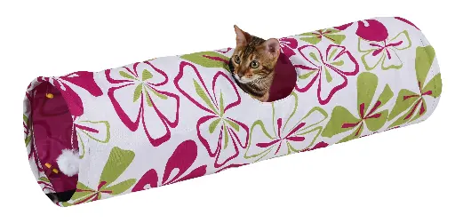 Kerbl Pet Tunnel pour Chat Flower Multicolor, 90cm, Ø25cm