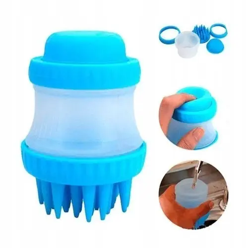 BROSSE DE BAIN POUR CHIEN EN SILICONE avec distributeur
