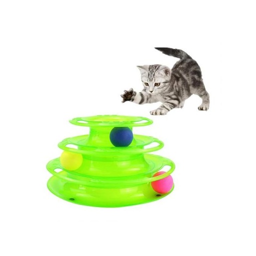 Jouet pour chat à trois niveaux , Tour pistes disque chat Intelligence