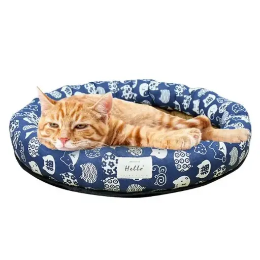 Coussin rond pour chat et petit chien 