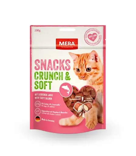 Mera Cat Friandises pour chat – MERA Croquant & Saumon Doux